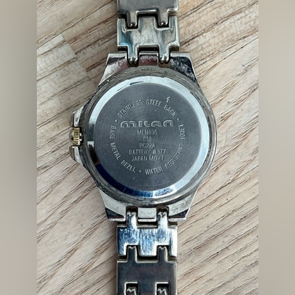 Milan Ladies Watch Two Tone Bracelet Silver Dial Date Window - Picture 8 of 11